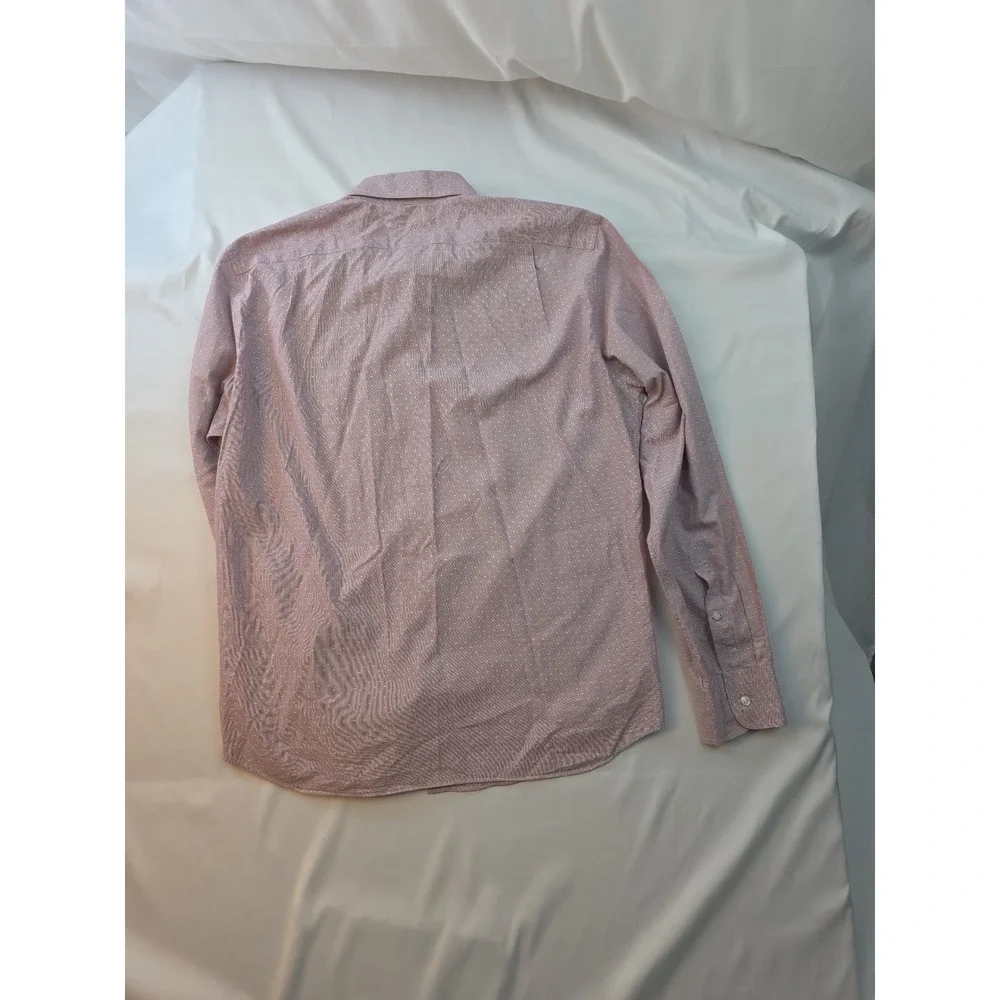 J. Crew Shirt Men's Large Slim Long Sleeve Pink Red Preppy 100% Cotton White Dot - Picture 13 of 16